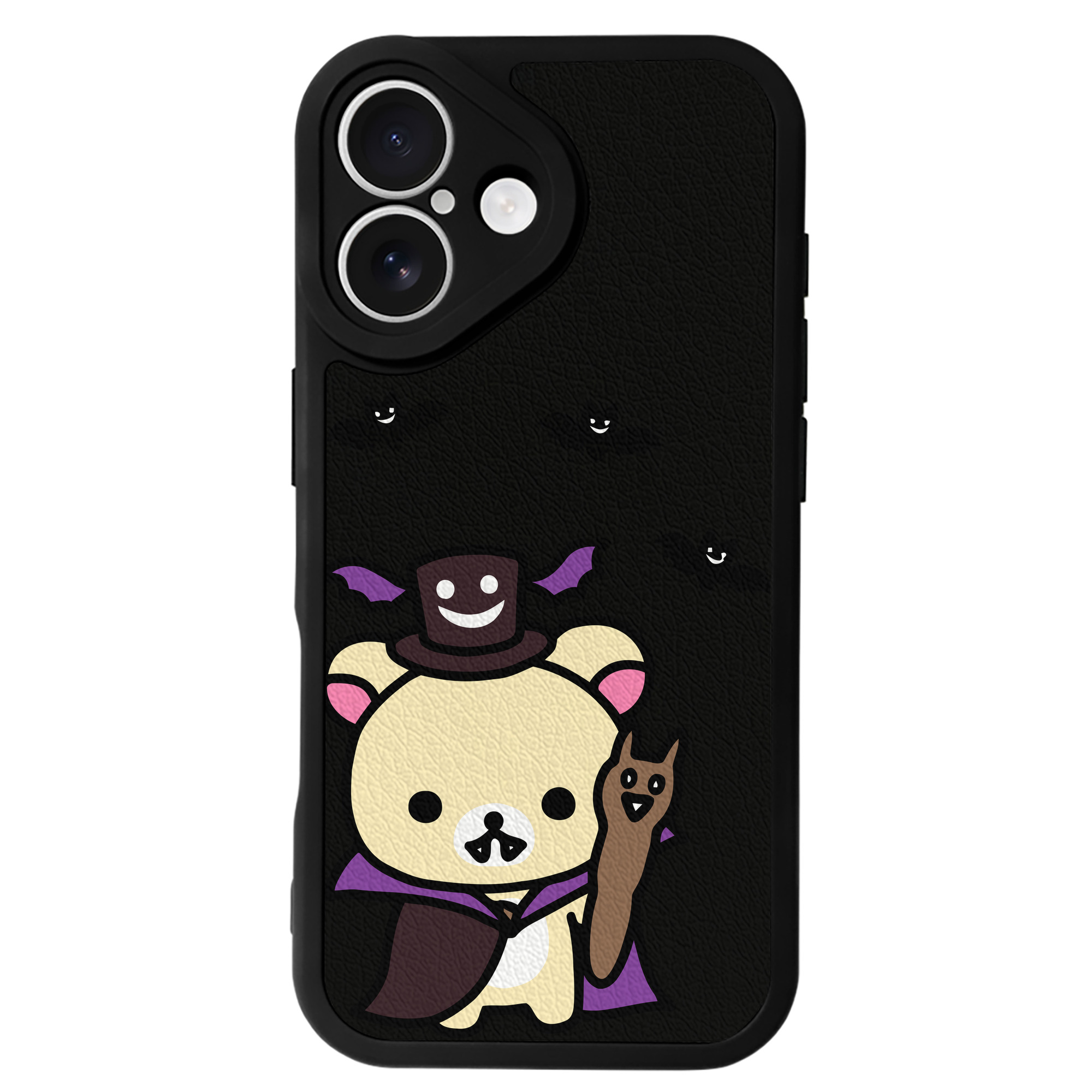 （画像用） リラックマ リラックマ キイロイトリ Rilakkuma Korilakkuma Kiiroitori 【iPhone 16シリーズ対応】シリコンスマホケース（レザー調） 材質：シリコン